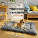 Extra Large Summer Cooling Mat for Dogs and Cats, Ultra Soft Thick Polyester Pet Bed Pad with Anti-Slip Bottom, Breathable Quilted Lounge Mat for Indoor Floor and Crate Use (Grey, XL)