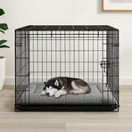 Extra Large Summer Cooling Mat for Dogs and Cats, Ultra Soft Thick Polyester Pet Bed Pad with Anti-Slip Bottom, Breathable Quilted Lounge Mat for Indoor Floor and Crate Use (Grey, XL)