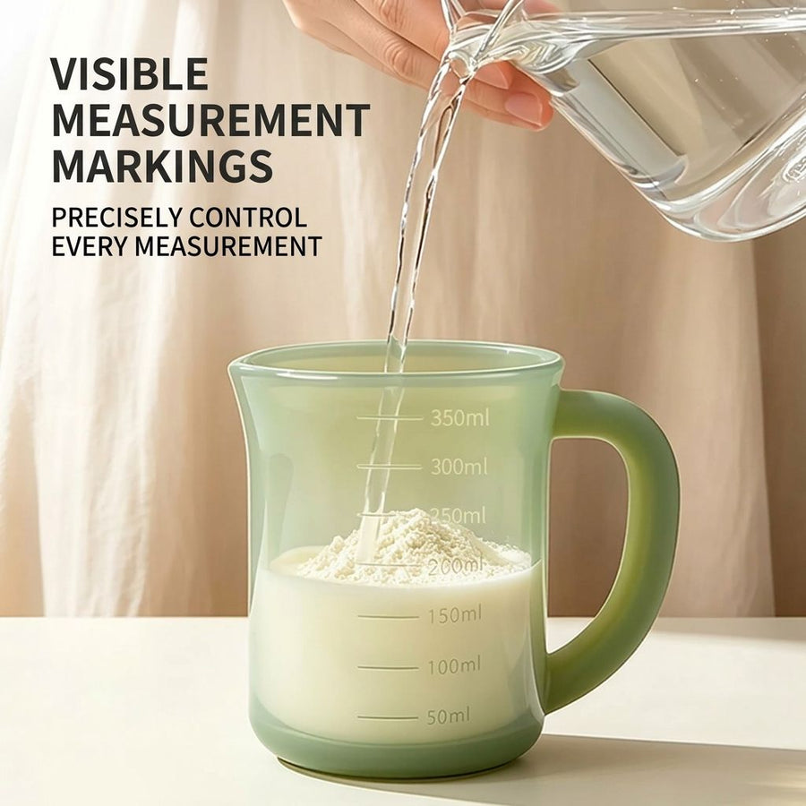 Multipurpose Food-Grade Silicone Measuring Cup & Drinking Cup Set with Heat-Resistant Handle, Leak-Proof Spout, Clear Scale Marks for Baking, Kids’ Hydration, and Everyday Home Use (350ml, Rose)