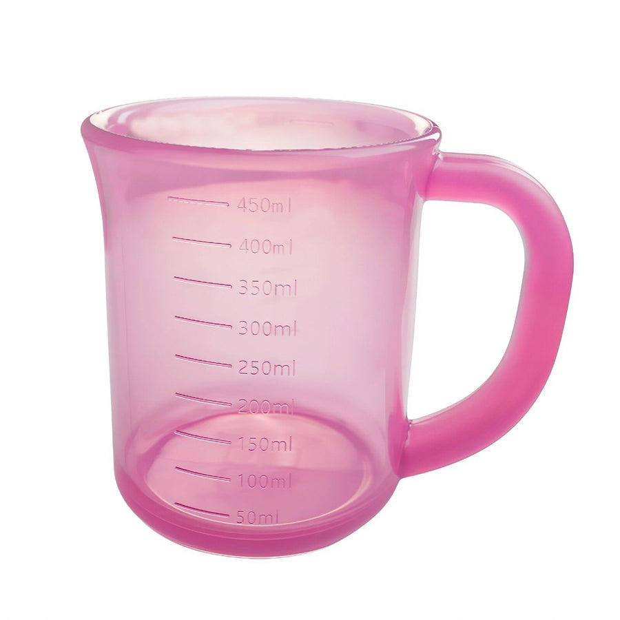 Multipurpose Food-Grade Silicone Measuring Cup & Drinking Cup Set with Heat-Resistant Handle, Leak-Proof Spout, Clear Scale Marks for Baking, Kids’ Hydration, and Everyday Home Use (350ml, Transparent)