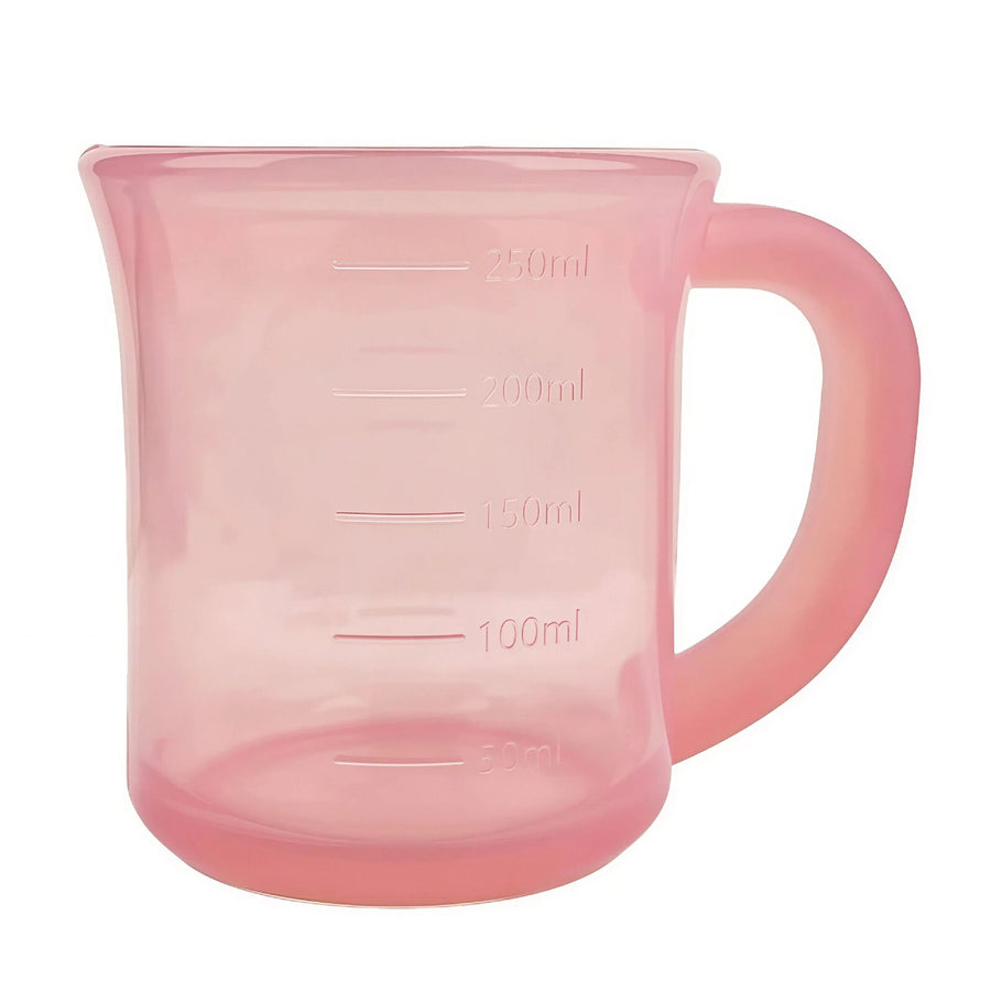 Multipurpose Food-Grade Silicone Measuring Cup & Drinking Cup Set with Heat-Resistant Handle, Leak-Proof Spout, Clear Scale Marks for Baking, Kids’ Hydration, and Everyday Home Use (450ml, Pink)