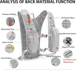 Lightweight Breathable Hydration Vest Backpack for Running Cycling Hiking Marathon Outdoor Sports Reflective Safety Gear (Black)