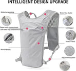 Lightweight Breathable Hydration Vest Backpack for Running Cycling Hiking Marathon Outdoor Sports Reflective Safety Gear (Blue)
