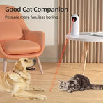 Smart Laser Pet Toy with Automatic Moving Light, Interactive Infrared Cat Teaser for Indoor Play, Desktop or Handheld Use, Featuring Cute Devil Horn Design and Durable ABS Plastic Build for Cats and Dogs (Red)