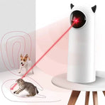 Smart Laser Pet Toy with Automatic Moving Light, Interactive Infrared Cat Teaser for Indoor Play, Desktop or Handheld Use, Featuring Cute Devil Horn Design and Durable ABS Plastic Build for Cats and Dogs (White)