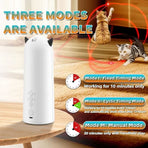 Smart Laser Pet Toy with Automatic Moving Light, Interactive Infrared Cat Teaser for Indoor Play, Desktop or Handheld Use, Featuring Cute Devil Horn Design and Durable ABS Plastic Build for Cats and Dogs (White)
