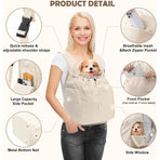 Versatile Front and Back Wearable Pet Carrier Backpack with Breathable Mesh and Multiple Storage Pockets for Small Dogs and Medium Cats Outdoor Walking Travel and Daily Errands (Navy)