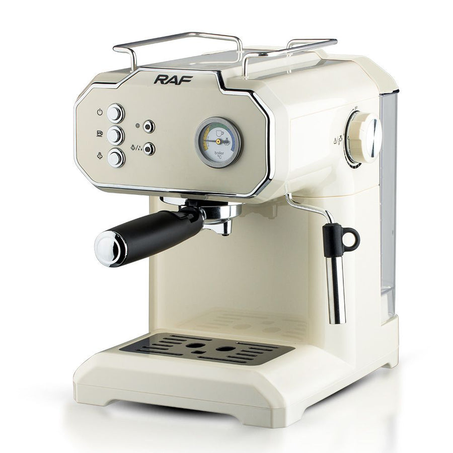 Semi-Automatic Espresso Coffee Machine with Steam Wand for Home and Small Office Use, Dual Cup Extraction, Milk Frother for Cappuccino Latte Macchiato (Black)