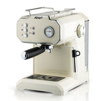 Semi-Automatic Espresso Coffee Machine with Steam Wand for Home and Small Office Use, Dual Cup Extraction, Milk Frother for Cappuccino Latte Macchiato (Ivory)