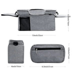 Multifunctional Stroller Organizer Bag – Universal Hanging Storage Pouch with Insulated Bottle Holder, Detachable Pouch, and Adjustable Straps, Doubles as a Crossbody Diaper Bag for On-the-Go Convenience (Blue)