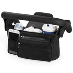 Multifunctional Stroller Organizer Bag – Universal Hanging Storage Pouch with Insulated Bottle Holder, Detachable Pouch, and Adjustable Straps, Doubles as a Crossbody Diaper Bag for On-the-Go Convenience (Grey)
