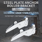 Marine Grade Stainless Steel Boat Anchor Roller Bracket with Dual Rollers and Anchor Stopper for Bow Mounting, Corrosion Resistant Anchor Retrieval System for Boats and Yachts (Angled Base 10-20KG)