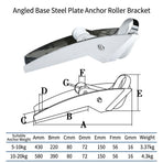 Marine Grade Stainless Steel Boat Anchor Roller Bracket with Dual Rollers and Anchor Stopper for Bow Mounting, Corrosion Resistant Anchor Retrieval System for Boats and Yachts (Angled Base 10-20KG)