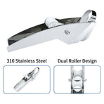 Marine Grade Stainless Steel Boat Anchor Roller Bracket with Dual Rollers and Anchor Stopper for Bow Mounting, Corrosion Resistant Anchor Retrieval System for Boats and Yachts (Angled Base 10-20KG)