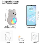 Adorable 3D Cartoon Bear LED Wall Light, Motion Sensor Night Light, Rechargeable, Magnetic Mount, No Wiring, Warm White & Rainbow Glow for Bedroom, Nursery, Bathroom, Hallway, Kitchen (White, 1PCS)