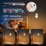 Adorable 3D Cartoon Bear LED Wall Light, Motion Sensor Night Light, Rechargeable, Magnetic Mount, No Wiring, Warm White & Rainbow Glow for Bedroom, Nursery, Bathroom, Hallway, Kitchen (White, 1PCS)