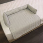 Cooling Summer Pet Mat with Bolster Soft Raised Edges Breathable Ice Silk Fabric Rectangular Bed for Cats and Dogs Indoor Floor Sofa Rest (LightGrey, 70*70cm)