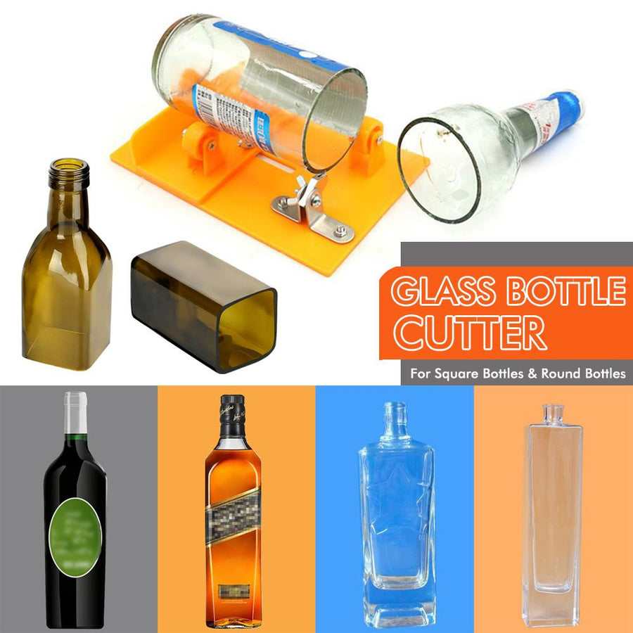Glass Bottle Cutter with Adjustable Cutting Head and Support Rollers for DIY Crafting, Upcycling Projects, Home Decor, Vases, Candle Holders, Wind Chimes and Storage Containers (5 Cutter Blades for Glass Bottle)
