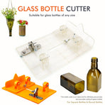 Glass Bottle Cutter with Adjustable Cutting Head and Support Rollers for DIY Crafting, Upcycling Projects, Home Decor, Vases, Candle Holders, Wind Chimes and Storage Containers (ABS Glass Bottle Cutter (Blue))