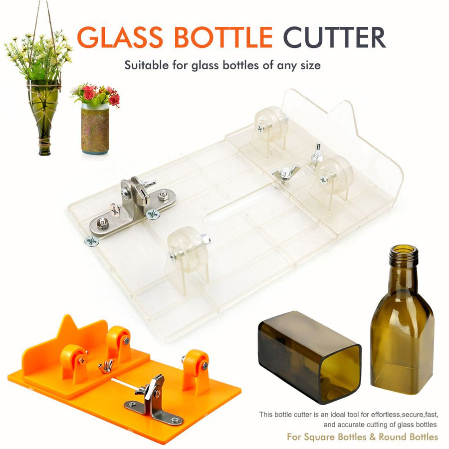 Glass Bottle Cutter with Adjustable Cutting Head and Support Rollers for DIY Crafting, Upcycling Projects, Home Decor, Vases, Candle Holders, Wind Chimes and Storage Containers (ABS Glass Bottle Cutter (Blue))