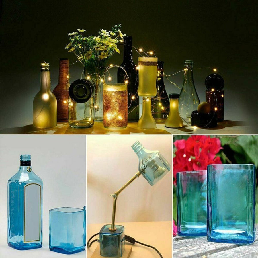 Glass Bottle Cutter with Adjustable Cutting Head and Support Rollers for DIY Crafting, Upcycling Projects, Home Decor, Vases, Candle Holders, Wind Chimes and Storage Containers (ABS Glass Bottle Cutter (Blue))
