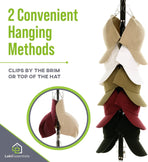 Efficient Hat Organizer with 360° Swivel Hook and Durable Clips for Caps, Hats, and Visors – Space-Saving Wall or Closet Mount Solution for Entryways, Bedrooms, and Wardrobes (16-Clips)