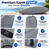 Heavy-Duty 600D Oxford Kayak Cover Waterproof UV-Resistant Canoe Protector with Storage Bag, Universal Fit for Outdoor Patio, Shore & Beach – Full-Season Shield Against Rain, Dust & Sun (Black, For 2.6‑3 m (8.5‑9.8 ft) boat)
