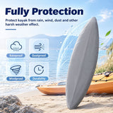 Heavy-Duty 600D Oxford Kayak Cover Waterproof UV-Resistant Canoe Protector with Storage Bag, Universal Fit for Outdoor Patio, Shore & Beach – Full-Season Shield Against Rain, Dust & Sun (Black, For 3.6‑4 m (11.8‑13.1 ft) boat)