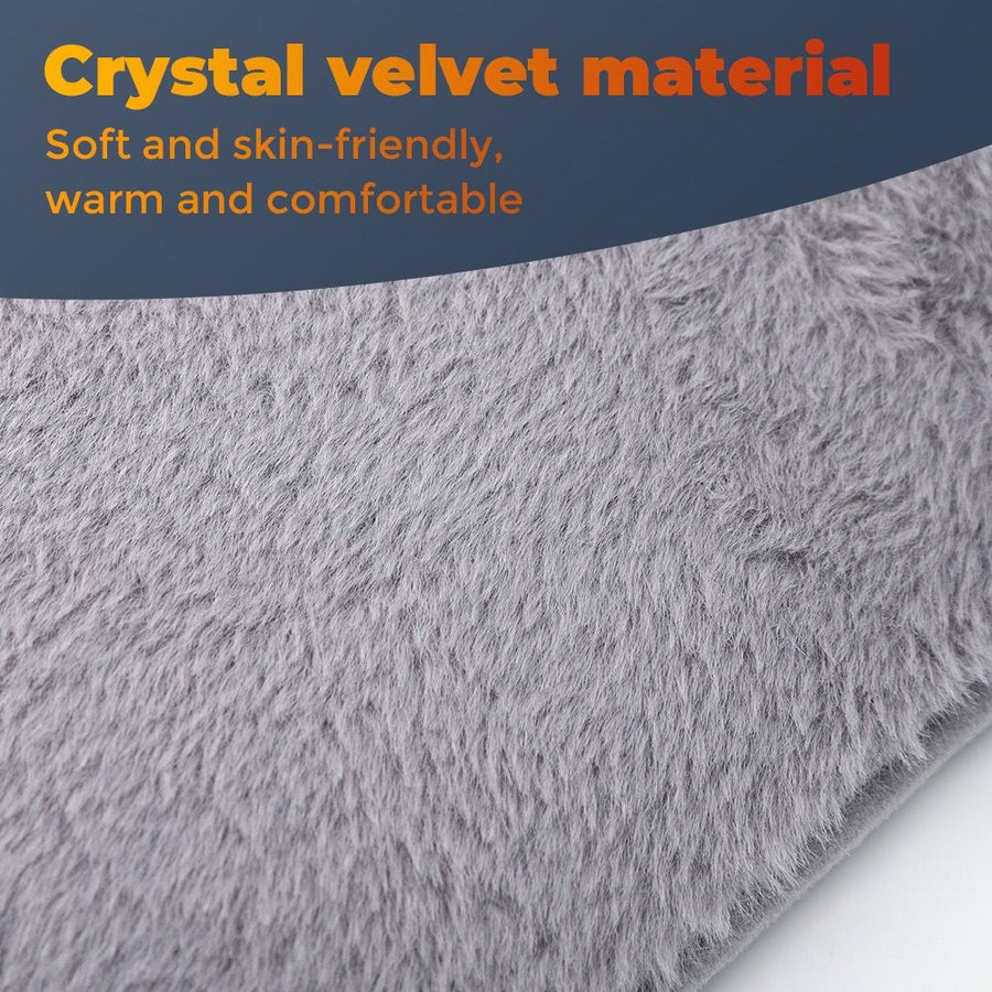 USB-Powered Electric Heating Waist Belt with Hand Pockets, 3-Heat Settings for Menstrual Cramp Relief, Office and Home Use, Soft Crystal Velvet, Machine Washable (Grey)