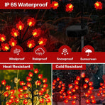Transform Your Outdoor Space with Solar Maple Leaf Stake Lights – Charming Warm Pathway Decor with 20 LEDs Per Leaf, Auto On/Off, and IP65 Weatherproof Design for Gardens, Patios, and Camping Nights (2PCS, Large Maple Leaf)