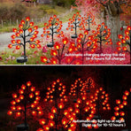 Transform Your Outdoor Space with Solar Maple Leaf Stake Lights – Charming Warm Pathway Decor with 20 LEDs Per Leaf, Auto On/Off, and IP65 Weatherproof Design for Gardens, Patios, and Camping Nights (2PCS, Large Maple Leaf)