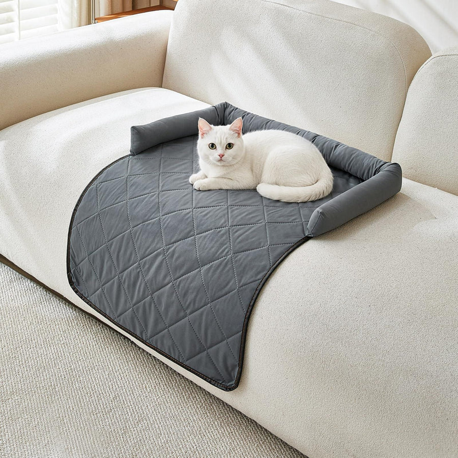Cooling Pet Mat with Bolster Side Support – Scratch-Resistant, Self-Cooling, Non-Slip Base for Cats & Small to Medium Dogs, Perfect for Sofa, Floor, Car, or Outdoor Use (M, Black)