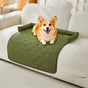 Cooling Pet Mat with Bolster Side Support – Scratch-Resistant, Self-Cooling, Non-Slip Base for Cats & Small to Medium Dogs, Perfect for Sofa, Floor, Car, or Outdoor Use (S, Green)