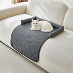 Cooling Pet Mat with Bolster Side Support – Scratch-Resistant, Self-Cooling, Non-Slip Base for Cats & Small to Medium Dogs, Perfect for Sofa, Floor, Car, or Outdoor Use (S, Grey)