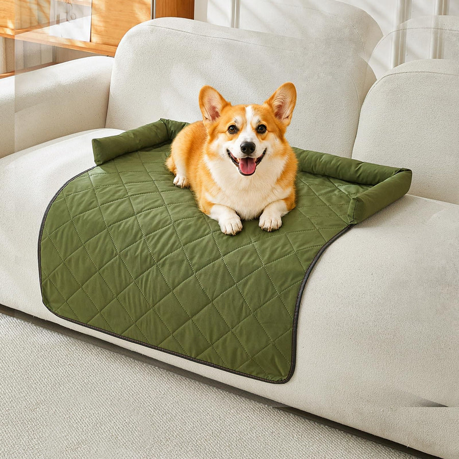 Cooling Pet Mat with Bolster Side Support – Scratch-Resistant, Self-Cooling, Non-Slip Base for Cats & Small to Medium Dogs, Perfect for Sofa, Floor, Car, or Outdoor Use (S, Grey)