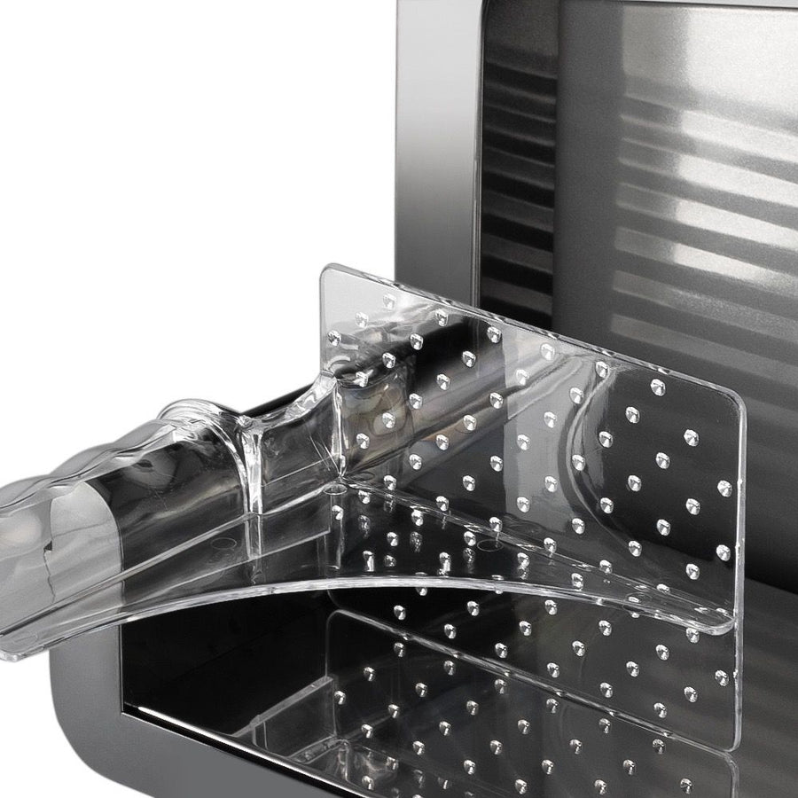 Electric Food Slicer with 190mm Stainless Steel Blade, Adjustable Thickness 0-15mm, Easy-Clean Detachable Design for Home Kitchen and Small Deli Use, Compact 200W Power for Meat, Bread, and Vegetables (Silver)