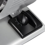 Electric Food Slicer with 190mm Stainless Steel Blade, Adjustable Thickness 0-15mm, Easy-Clean Detachable Design for Home Kitchen and Small Deli Use, Compact 200W Power for Meat, Bread, and Vegetables (Silver)