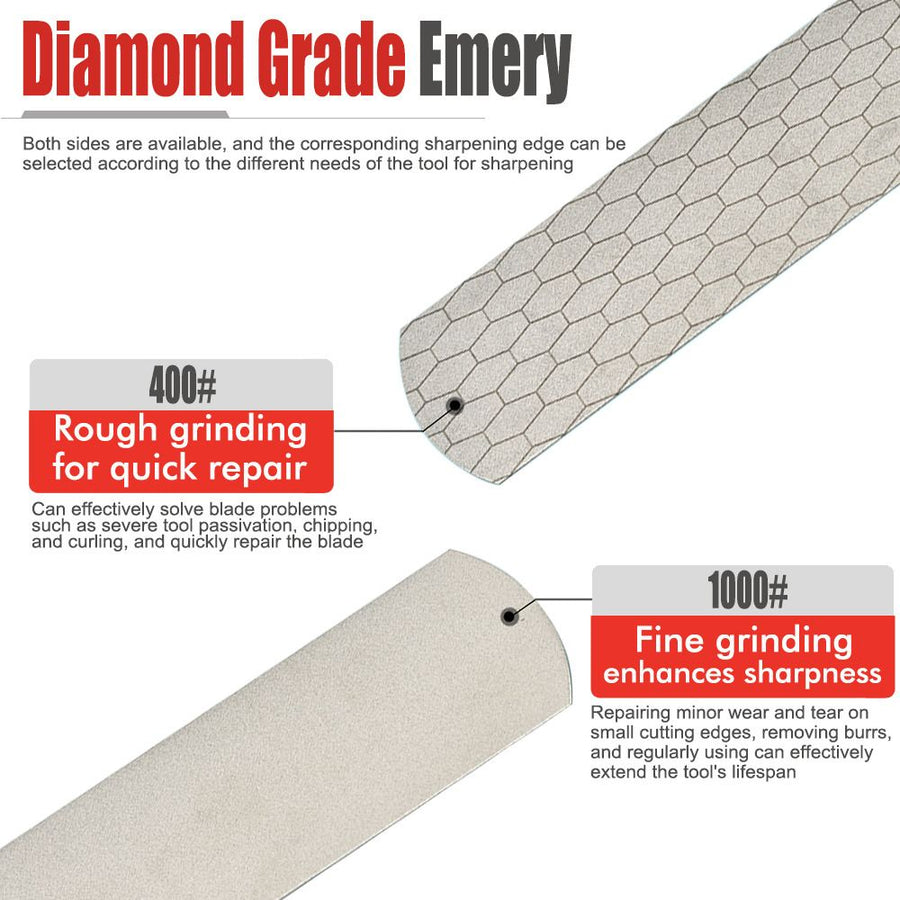 Double-Sided Diamond Sharpening Stone Knife Sharpener with Non-Slip Base for Kitchen Knives Scissors and Home Cooking Tools (Silver)