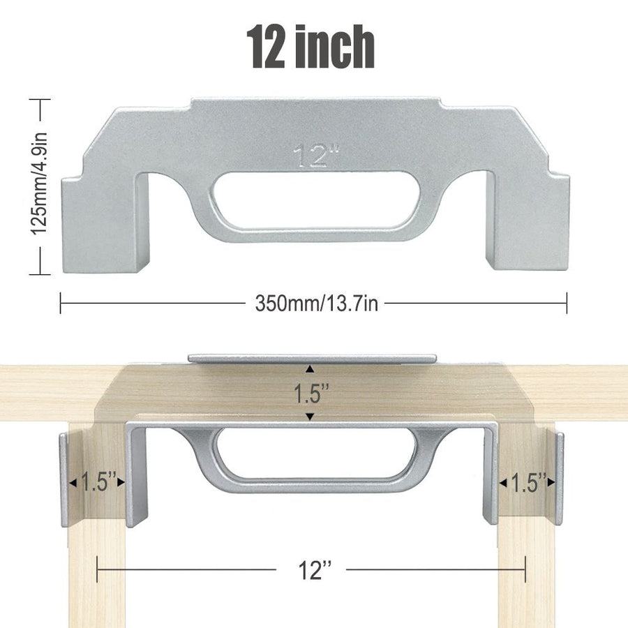 Woodworking Framing Spacer Tool with Bridge Design for Fast Stud Layout and Precise Spacing in Wall Framing, Deck Building, and DIY Carpentry Projects (12inch, Silver)