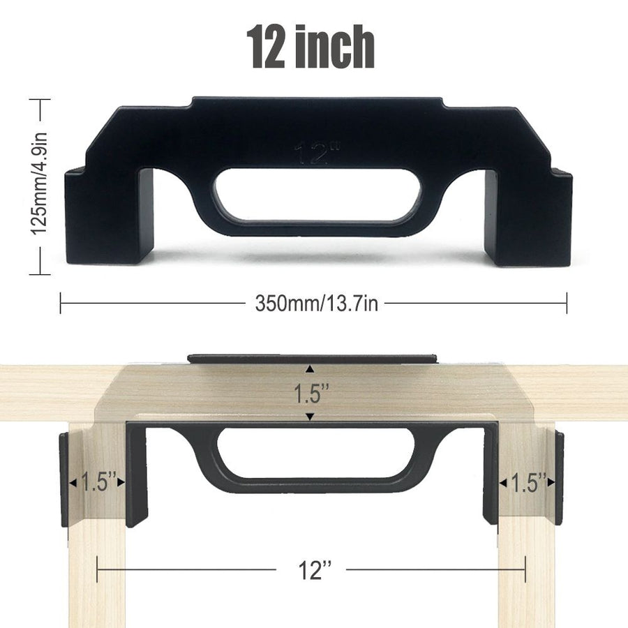 Woodworking Framing Spacer Tool with Bridge Design for Fast Stud Layout and Precise Spacing in Wall Framing, Deck Building, and DIY Carpentry Projects (16inch, Black)