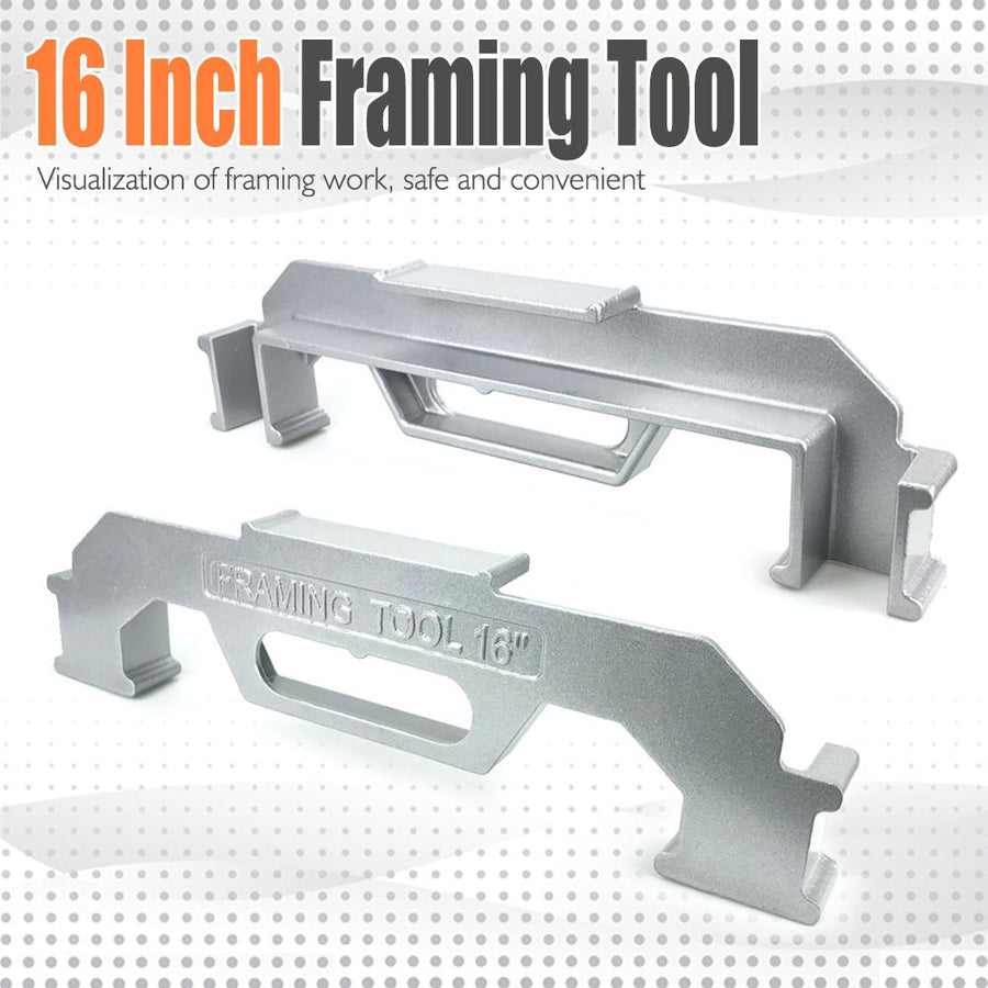 Woodworking Framing Spacer Tool with Bridge Design for Fast Stud Layout and Precise Spacing in Wall Framing, Deck Building, and DIY Carpentry Projects (2IN1, Silver)