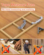 Woodworking Framing Spacer Tool with Bridge Design for Fast Stud Layout and Precise Spacing in Wall Framing, Deck Building, and DIY Carpentry Projects (2IN1, Silver)