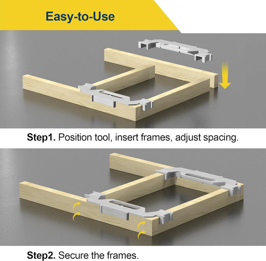 Woodworking Framing Spacer Tool with Bridge Design for Fast Stud Layout and Precise Spacing in Wall Framing, Deck Building, and DIY Carpentry Projects (2IN1, Silver)