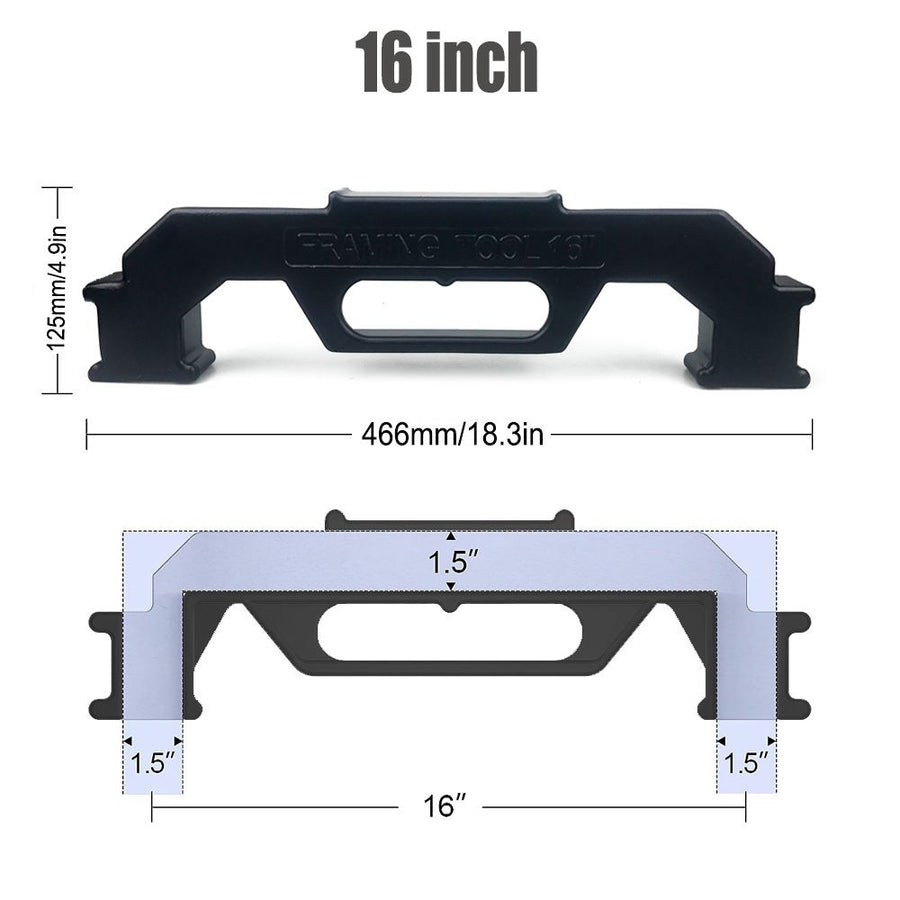 Woodworking Framing Spacer Tool with Bridge Design for Fast Stud Layout and Precise Spacing in Wall Framing, Deck Building, and DIY Carpentry Projects (2IN1, Silver)