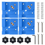 Right Angle Clamp for Woodworking Corner Joints, Square Clamp Tool with Adjustable Jaw for Frame Cabinet Furniture Assembly and DIY Wood Box Projects (Blue, 4PCS)