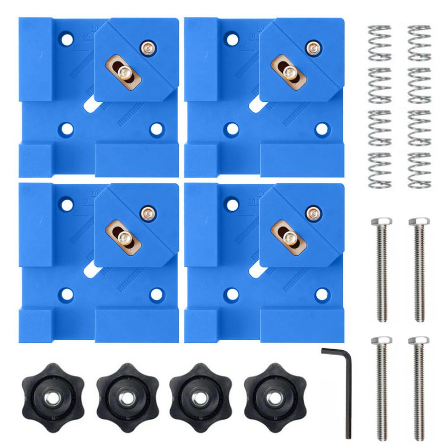 Right Angle Clamp for Woodworking Corner Joints, Square Clamp Tool with Adjustable Jaw for Frame Cabinet Furniture Assembly and DIY Wood Box Projects (Blue, 4PCS)