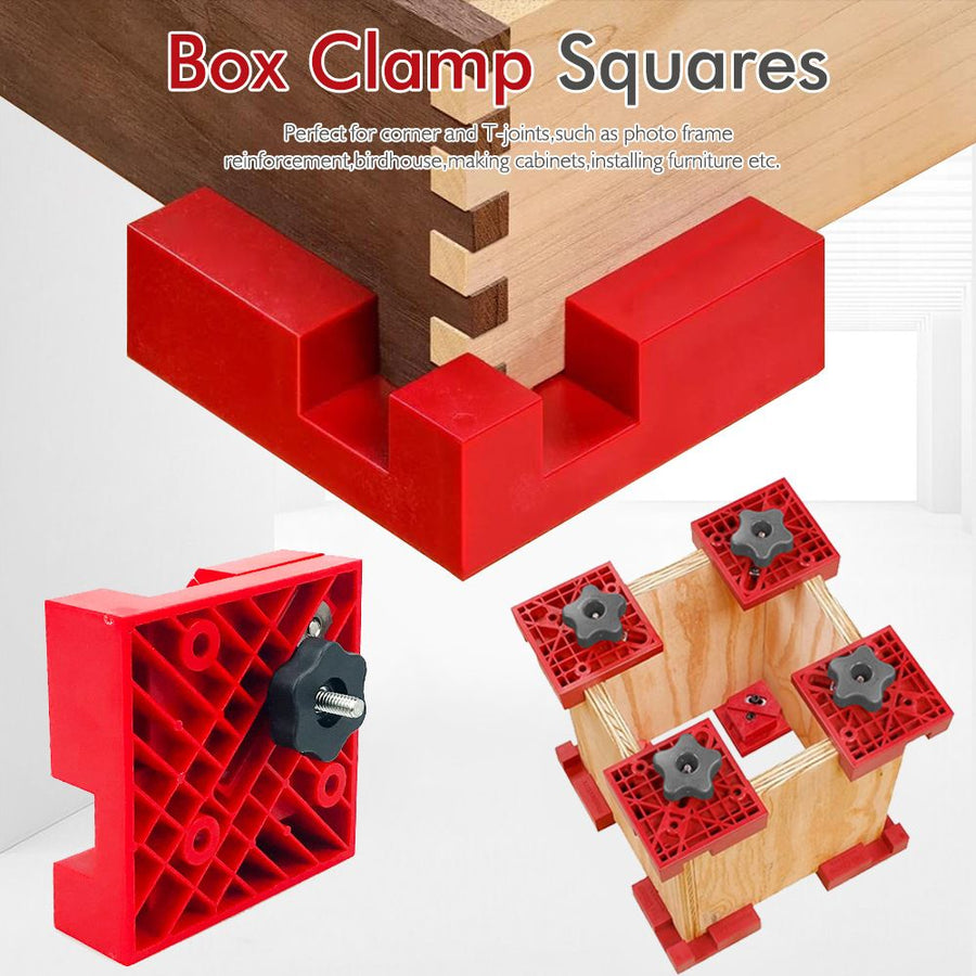 Right Angle Clamp for Woodworking Corner Joints, Square Clamp Tool with Adjustable Jaw for Frame Cabinet Furniture Assembly and DIY Wood Box Projects (Blue, 4PCS)