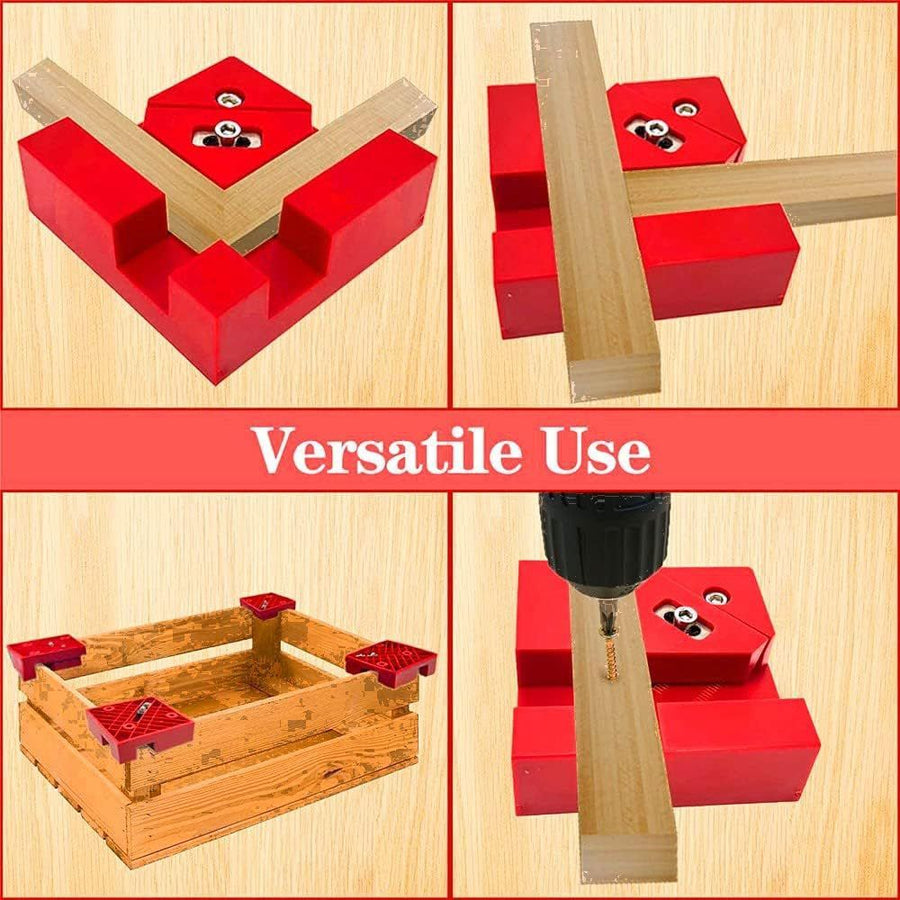 Right Angle Clamp for Woodworking Corner Joints, Square Clamp Tool with Adjustable Jaw for Frame Cabinet Furniture Assembly and DIY Wood Box Projects (Orange, 2PCS)