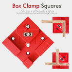 Right Angle Clamp for Woodworking Corner Joints, Square Clamp Tool with Adjustable Jaw for Frame Cabinet Furniture Assembly and DIY Wood Box Projects (Red, 4PCS)