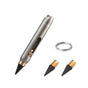 Titanium Alloy Mini Push-Pull Portable Eternal Pencil with Replaceable Tip, Compact Keychain Writing Tool for Travel, Office, and Everyday On-the-Go Note Taking (Silver)